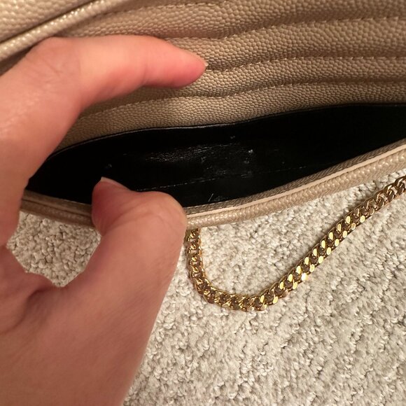 YSL Mini Lou Quilted Camera Bag - Dark Beige Gold Hardware - Picture 10 of 13